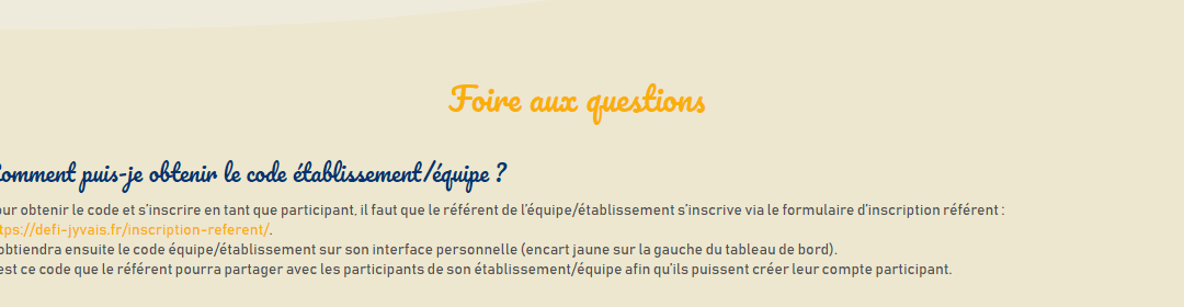 Ouverture de la foire aux questions