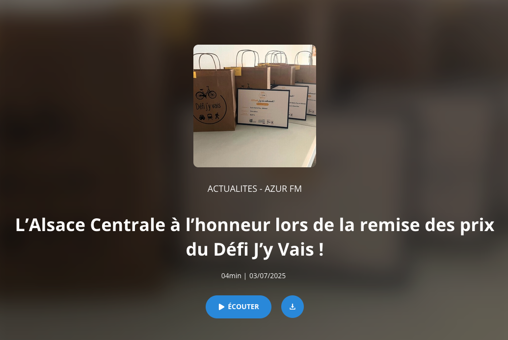 L’Alsace Centrale à l’honneur lors de la remise des prix du Défi "J'y vais !"  2025 