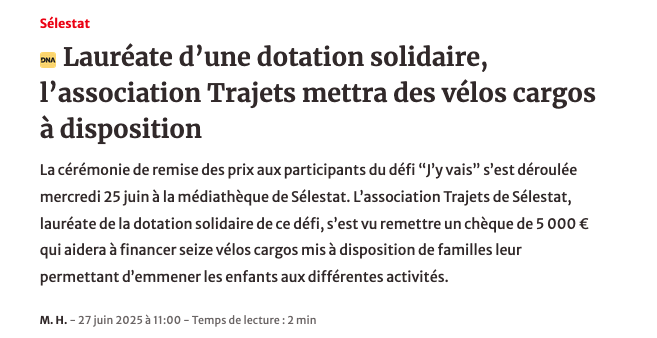 Association TRAJETS Alsace Centrale - Défi "J'y vais !"  2025