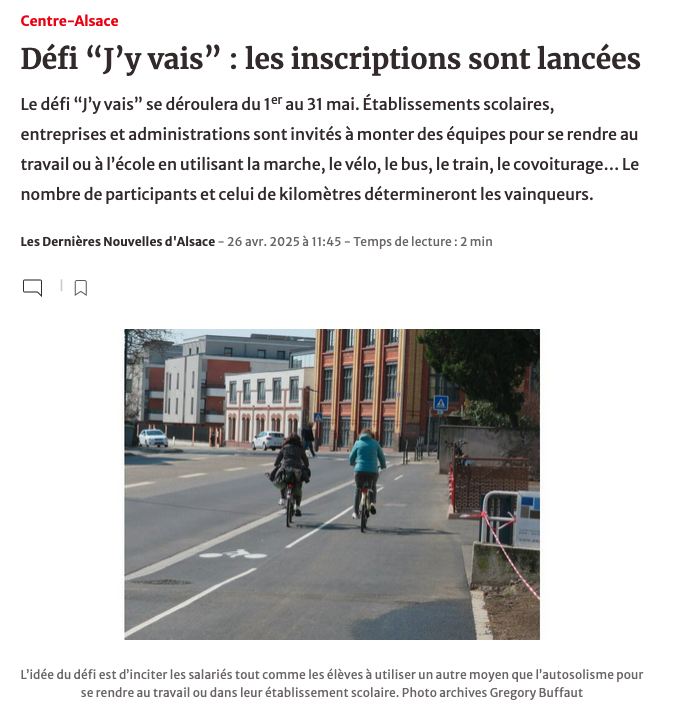 Défi "J'y vais !"  2025 les inscriptions sont lancées 