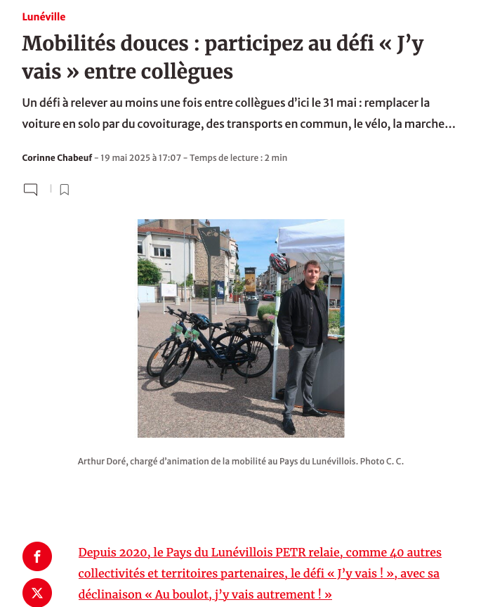 Mobilités douces : participez au défi « J’y vais » entre collègues 